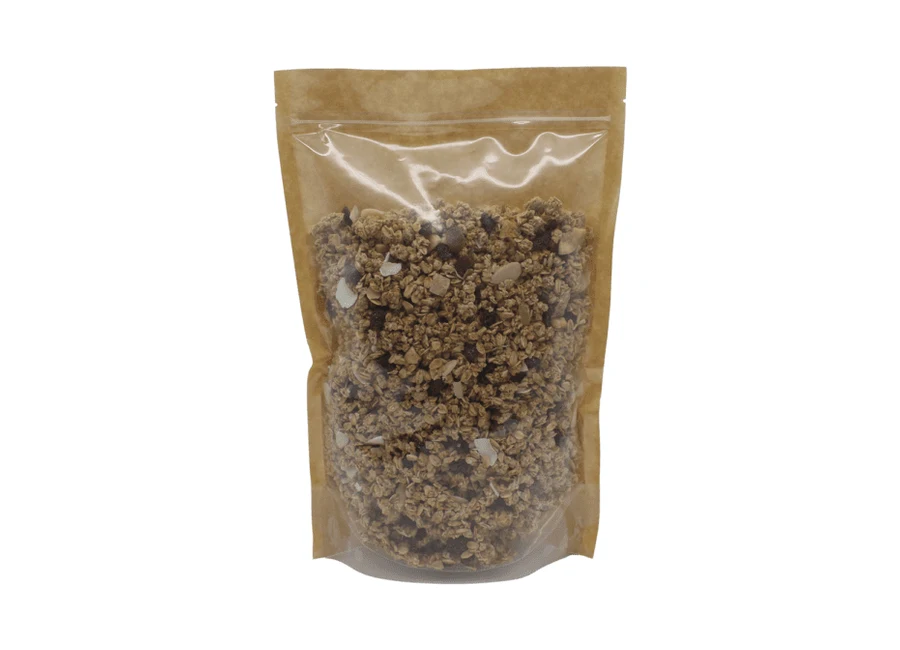1kg Clear/Brown Kraft Stand Up Pouch with Zip product photograph